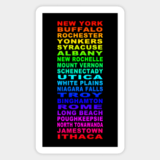 Rainbow New York Cities Bus Roll Sticker